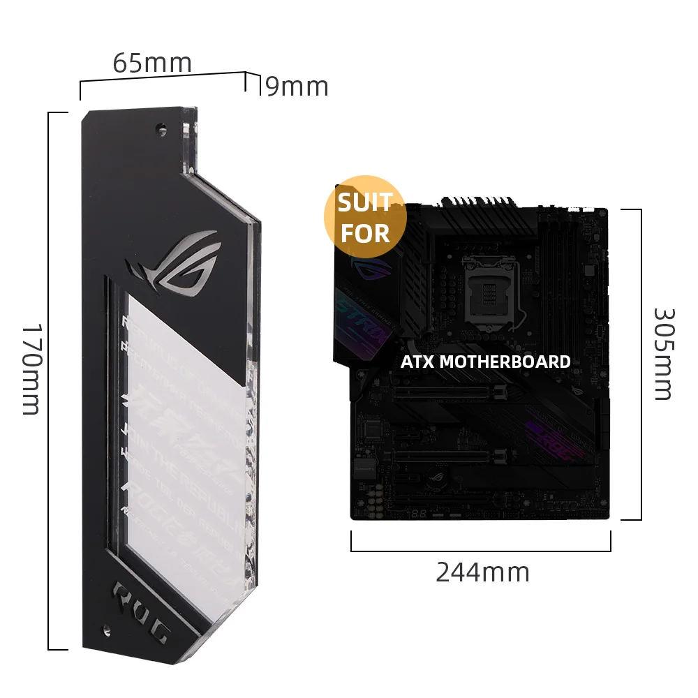 ATX Chassis IO Panel DIY ROG Belief PC Gamer Refit ARGB MOBO Decoration 5V/12V Customize Motherboard Cover Liquid Cooling SYNC