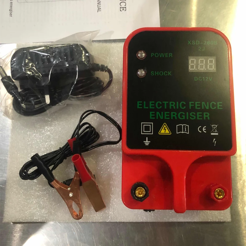 10KM Electric Fence Livestock Tool High Voltage Pulse Controller Electric Fence Energizer LCD Display Cattle electric fence energizer