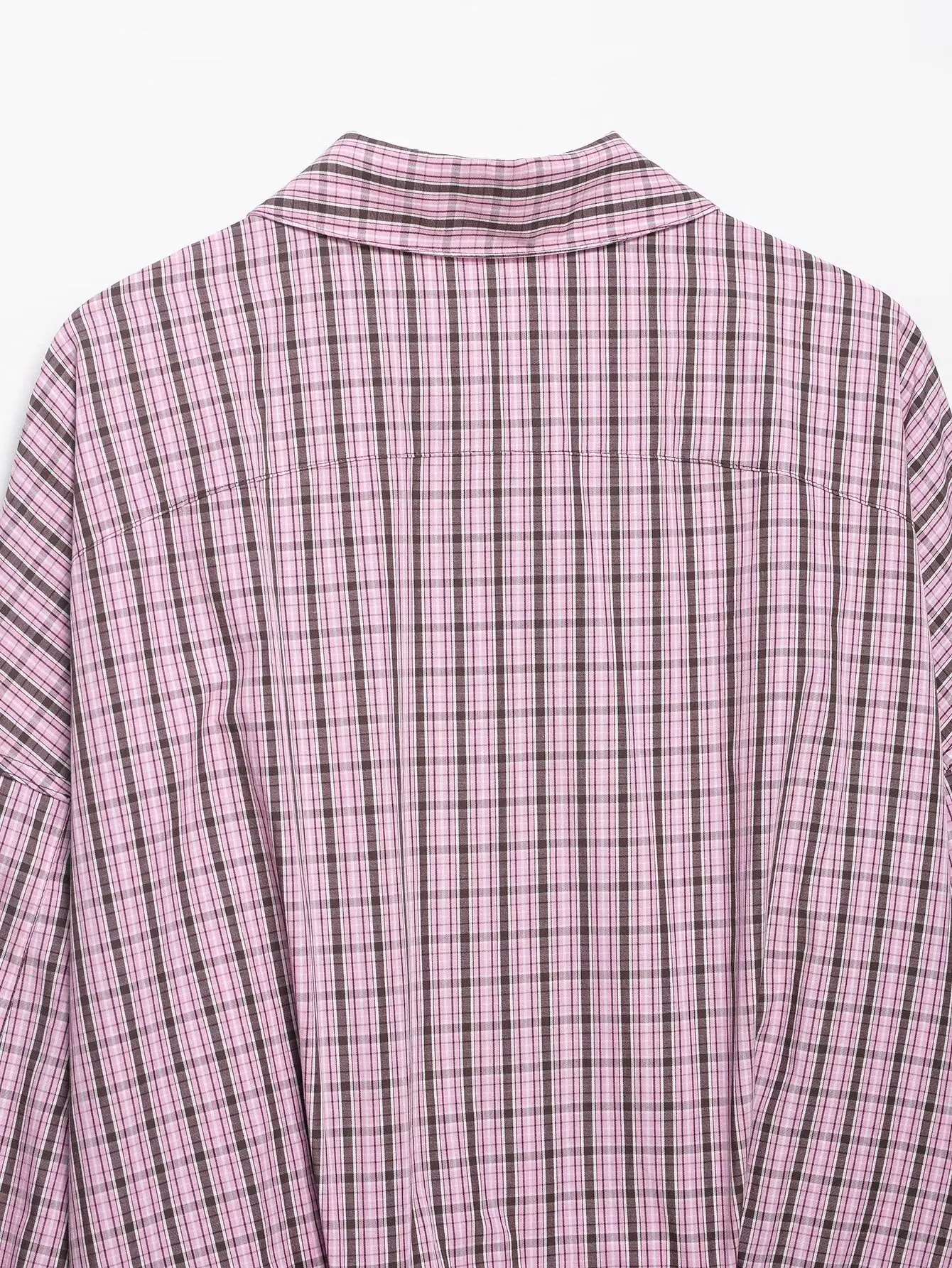 KONDALA Schicke Rote Karierte Sweetheart Damenbluse mit Umlegekragen Streetwear-Hemd Mode 2025 Falten Schnürung Lässiges Damenhemd – Detail 14