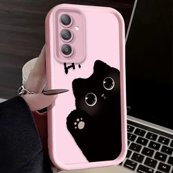 Adorable Cartoon Black Cat Soft Phone Case - Galaxy A31 (8)