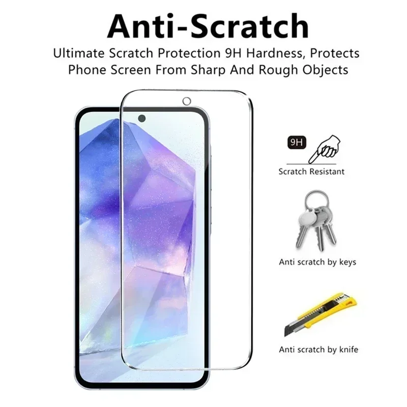 5Pcs Screen Protector for Samsung A55 A15 A54 A34 A13 A14 A53 A52 A12 A33 A52S A32 A35 A71 A72 A51 A22 S10E S20FE Tempered Glass 3