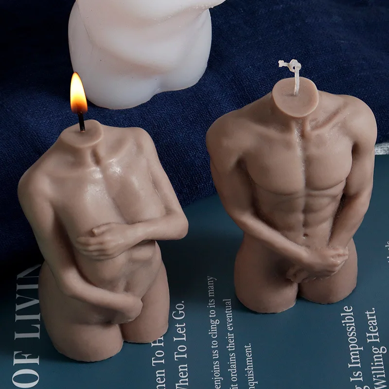 3D Human Body Silicone Candle Mold Shy Male Female Body DIY Cake Chocolate Ornament Mold Handmade Soap Candle Making Resin Mold