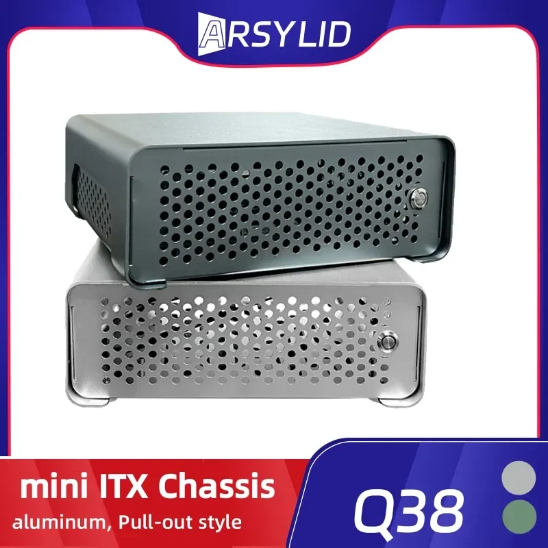 ARSYLID Q38 ITX Aluminum Chassis Pull-Out Style Mini Case 58mm CPU Radiator