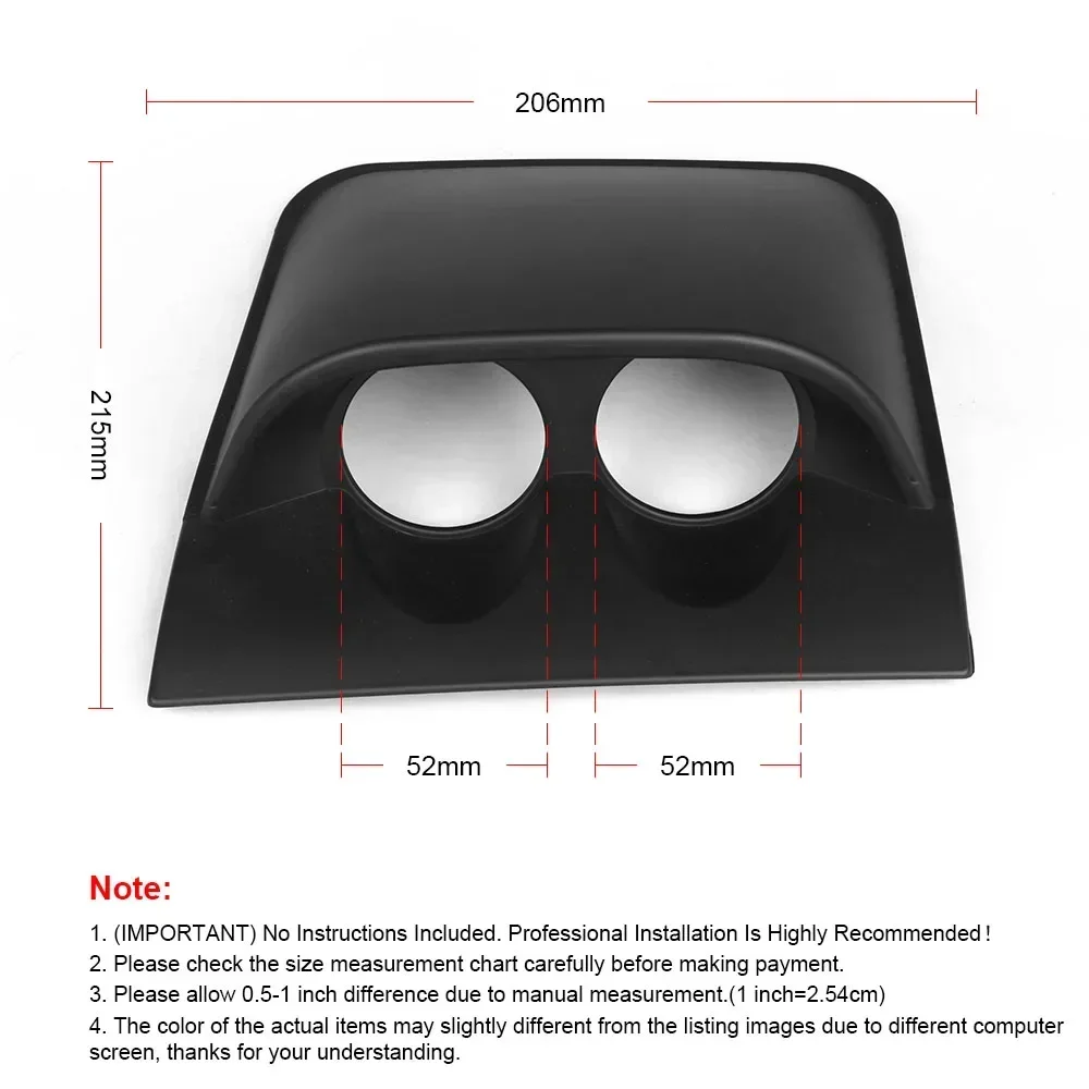 2 Inch 52mm Gauge Pod Mount Holder Dual Triple Gauge Pod Carbon Fiber Style/Gloss Black Dash Mount for Racing Car Universal