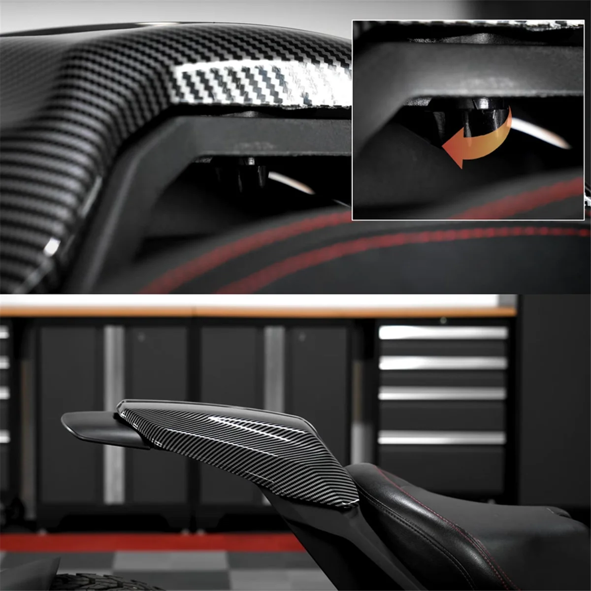 Carbon Fiber Pattern Motorcycle Seat Cowl for Can-Am Ryker All Models Ryke600-2025