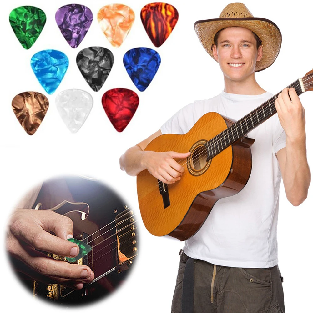 15 Pcs Electric Guitar Picks with Guitar Pick Holder Plectrums for Acoustic Electric Bass