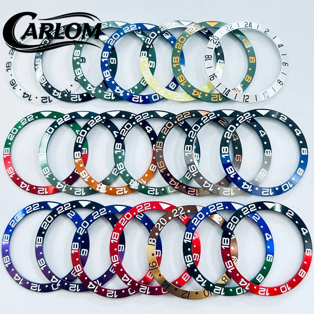 Multicolor GMT Aluminum/Ceramic Sloping Bezel Insert for 40mm Watch Case - Premium Watch Accessory