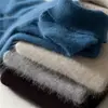 100% Male Mink Cashmere Sweater Solid Color Turtleneck Thick Autumn And Winter Loose Large Size Turtleneck Wool Bottoming Shirt 5