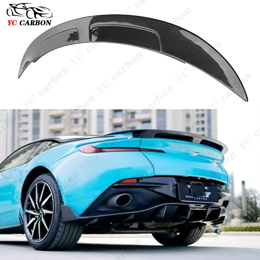 

For Aston Martin Dry Carbon Fiber Tail fins Rear Spoiler Duckbill Car Wing Retrofit the rear wing Upgrade body kit
