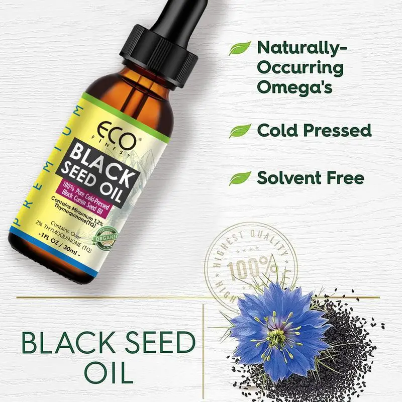 Black Cumin Seed Oil For Hair Growth Thicken Hair Cold Pressed Liquid Nourish Nail Skin Anti-oxidant Body Massage Oil