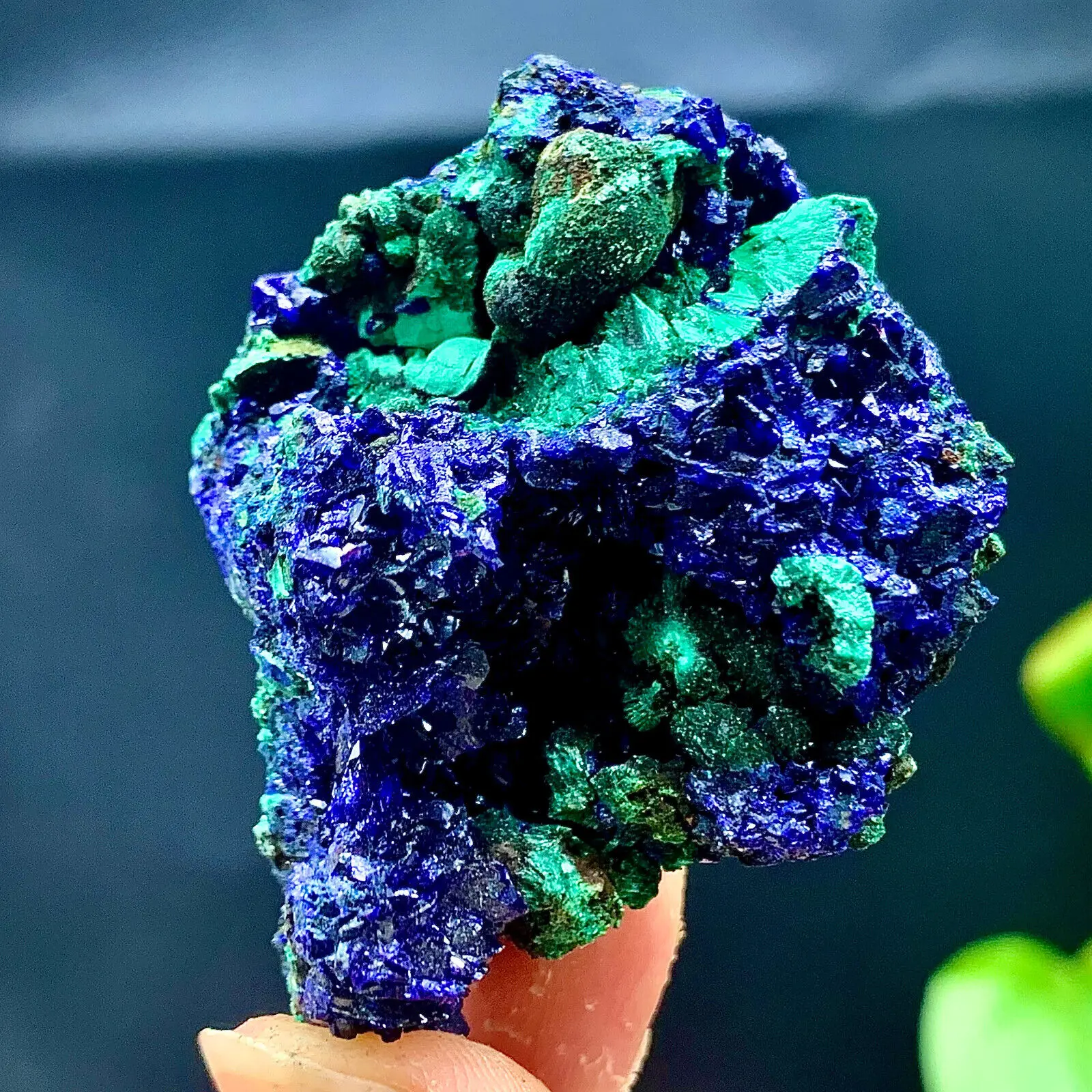 Natural Azurite Malachite Crystal Cluster Geode Rough Rare Mineral Specime 3
