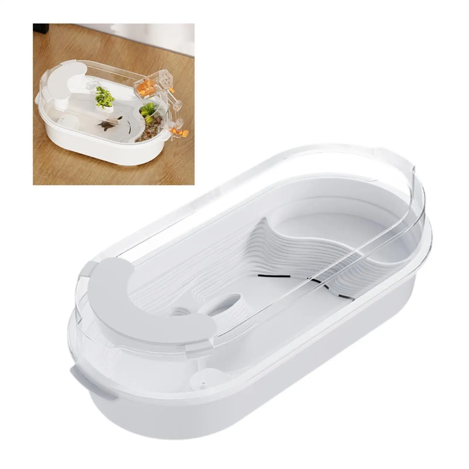 Turtle Tank Aquarium Pet Terrariums Basking Ramp Box Climbing Hatching Area with Platforms Reptile Habitat for Frog Amphibians