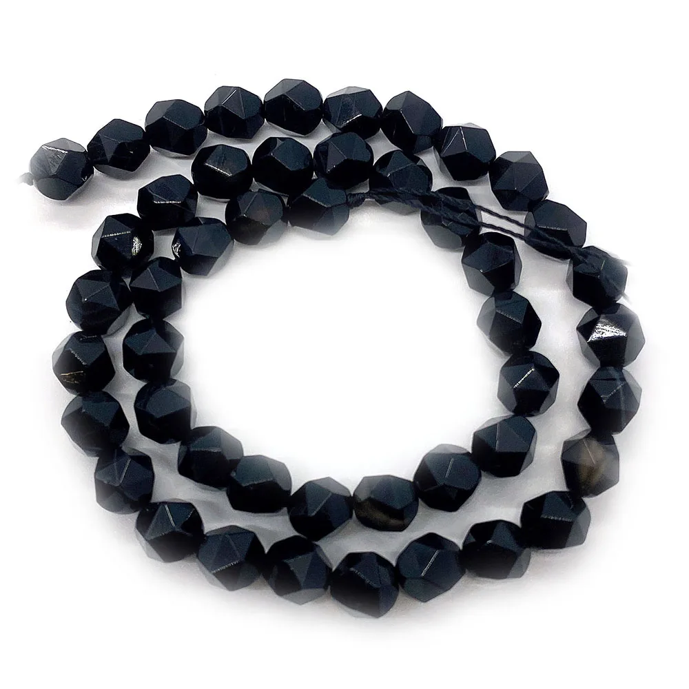 Natural Black Agate Stone Bead  Banded Black Agate Stone Beads - Natural  Black Stone - Aliexpress