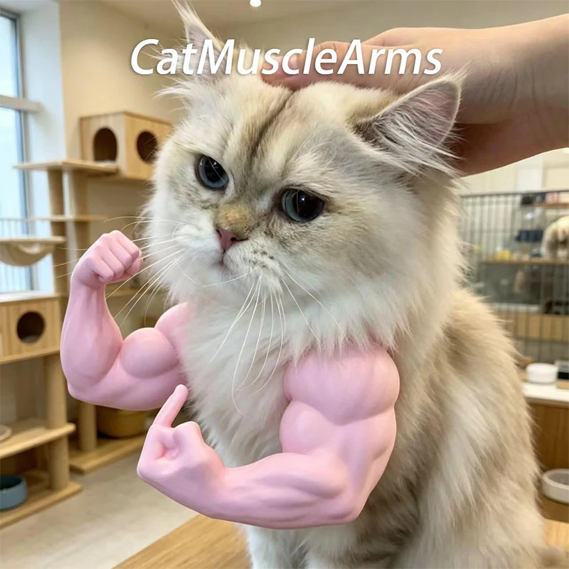 재미있는 고양이 근육 팔 할로윈 의상 3D 프린팅 팔 애완동물 코스프레 액세서리 목걸이 의상 재미있는 사진 소품