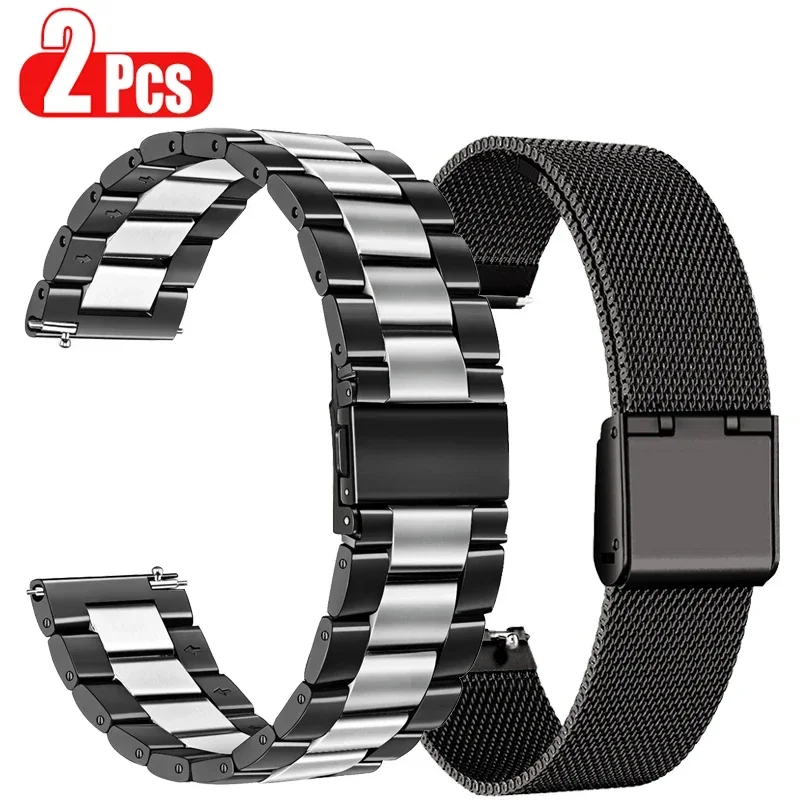 Stainless Steel Metal Watch Strap Bracelet, Universal 46mm Smartwatch Wristband