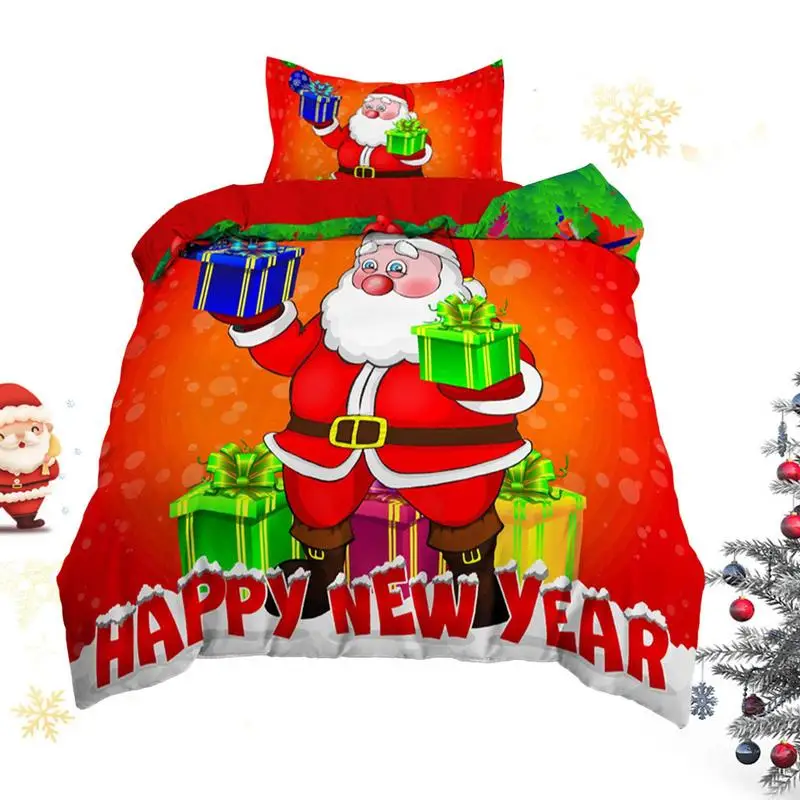 

Christmas Bedding Comforter Set Christmas Bedding Covers With Santa Claus Patterns Merry Christmas Party Supplies Comfortable