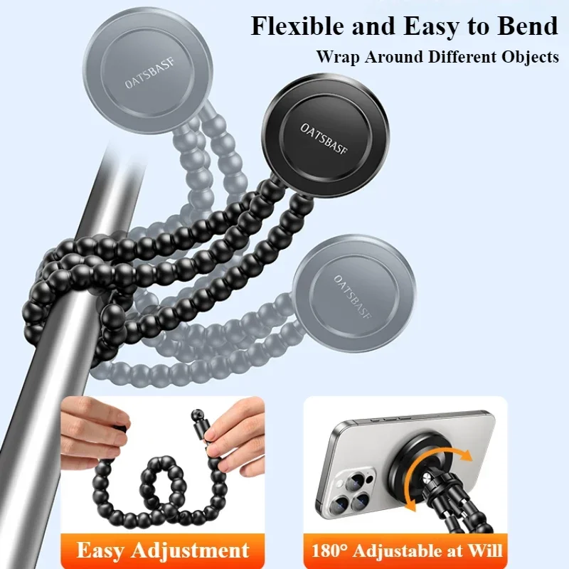 Eary Magnetic Tripod With Remote And Phone Holder Height Adjustable Multi-Angle Shot Selfie Stick Kickstand For Video Recording