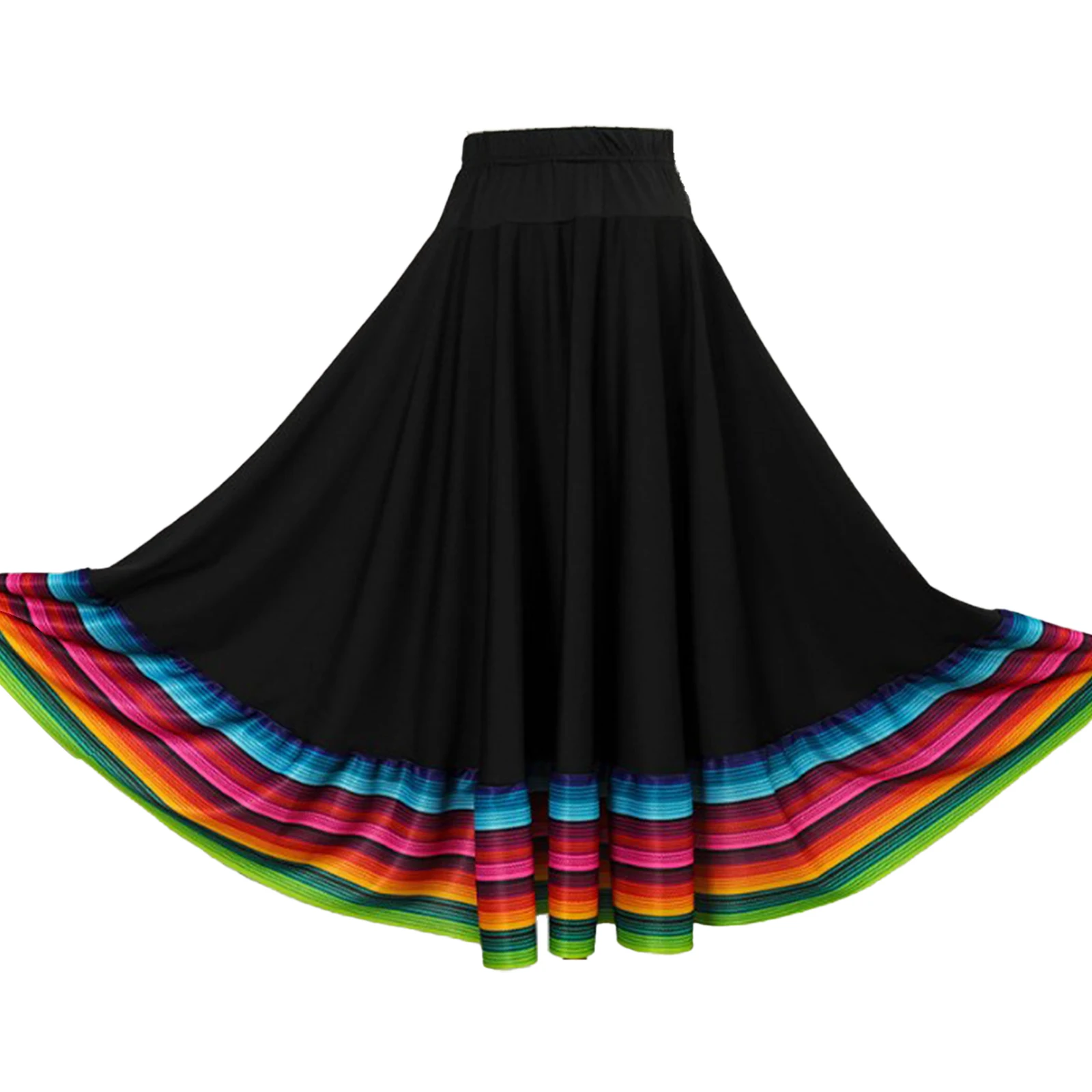 thumbnail image 1 of Faldas de baile estándar nacional de Flamenco mexicano para mujer, traje de baile de salón, baile de Tango, falda larga con volantes de baile folclórico, 1 of 5