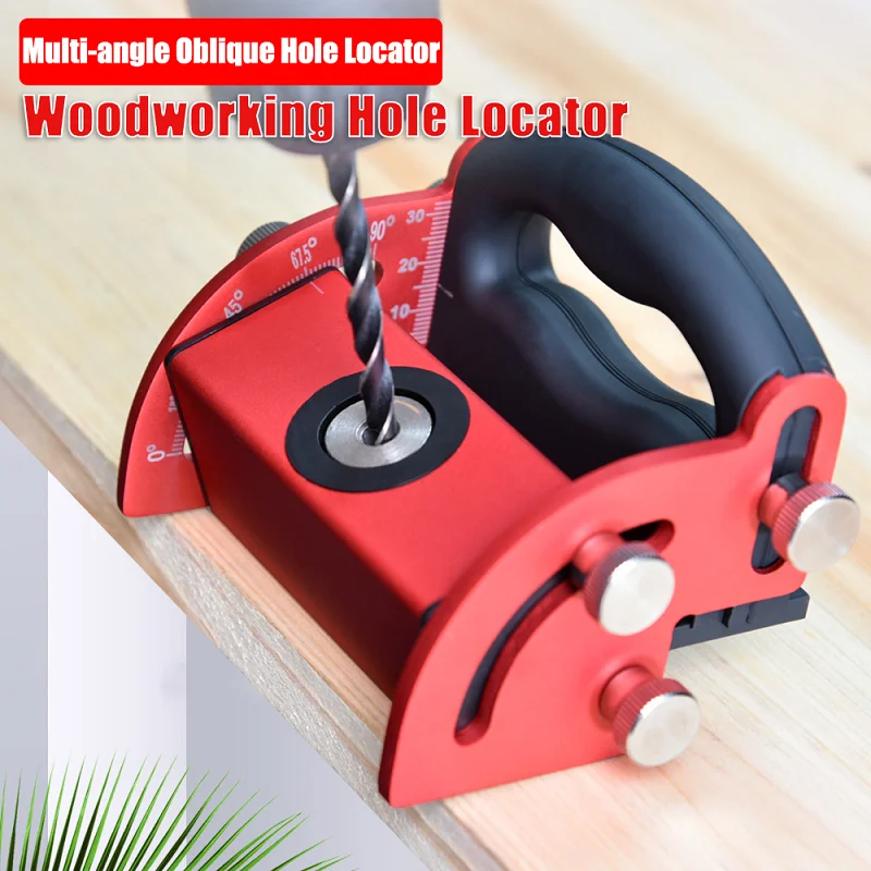 

Hole Locator Drilling Tool Multi-Angle Oblique Hole Locator 6/8/10/12mm Dowel Jig 0-90° Angle Drill Guide Woodworking Tool