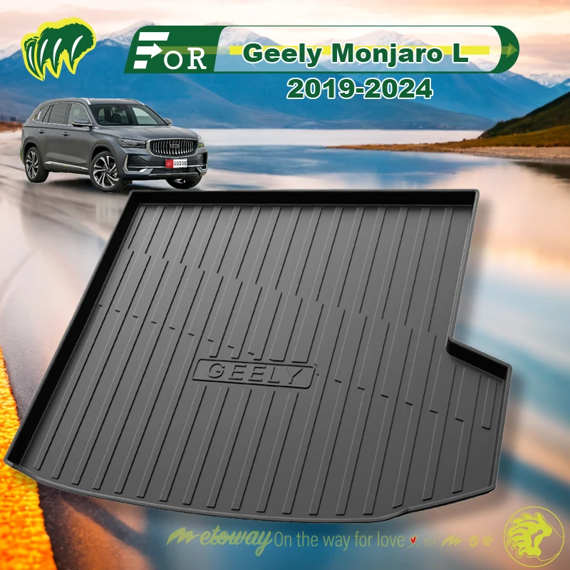 

For Geely Monjaro L s ePro 2019-2024 Custom Fit Car Trunk Mat All Season Black Cargo Mat 3D Shaped Laser Measured Trunk Liners