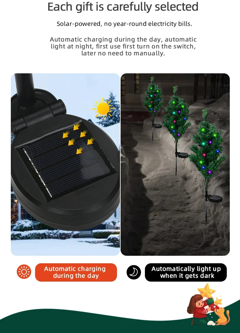 Description Picture 3 of itemLED Solar Ground Lights Outdoor Waterproof Pine Cypress Tree Floor Lamp Christmas Decorative Lanterns Garden Courtyard Lawn Lamp