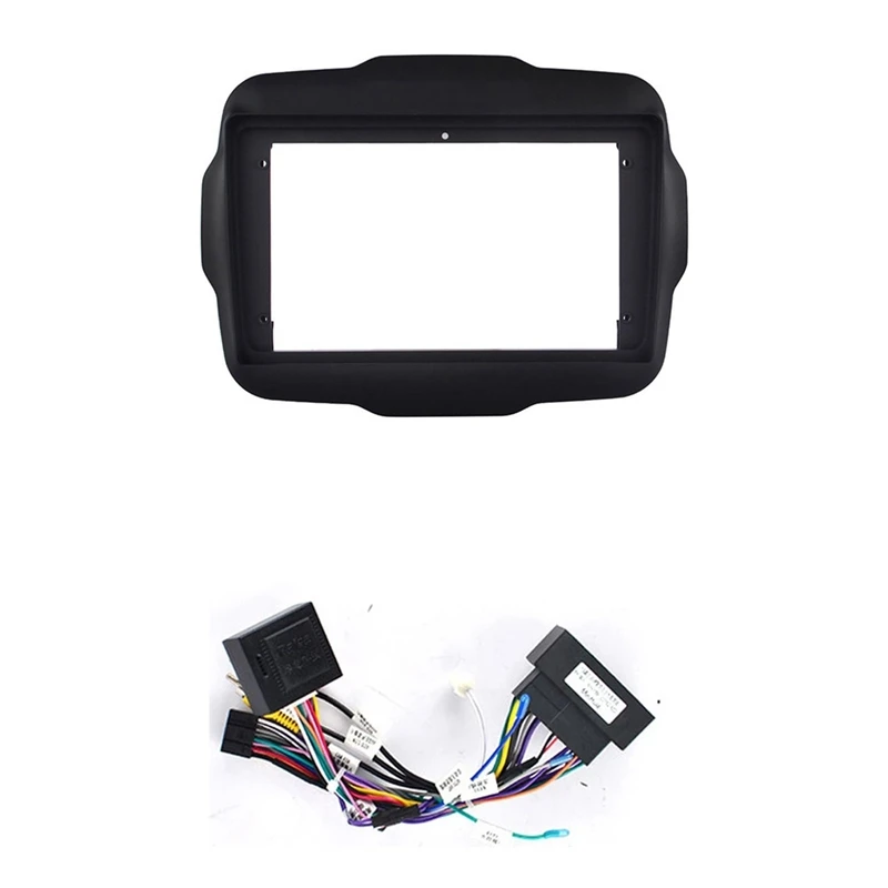 

9 Inch Android Car Frame & Power Cable Canbus For Jeep Renegade 2016-2022 2 Din Car DVD Navigation Cover Interior Frame