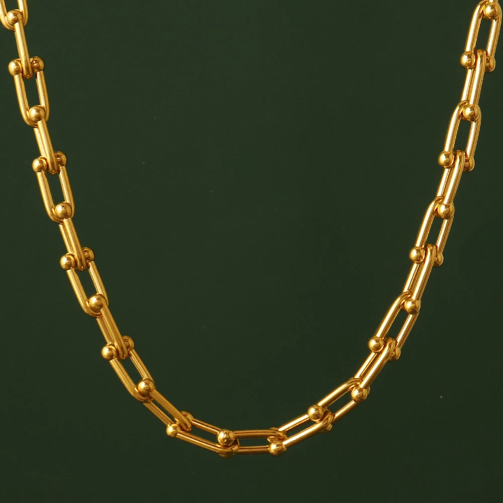 316L Stainless Steel Necklace Gold Color Thick Clavicle Chain Choker Necklaces for Women Necklace Party Boho Jewelry Collar Gift