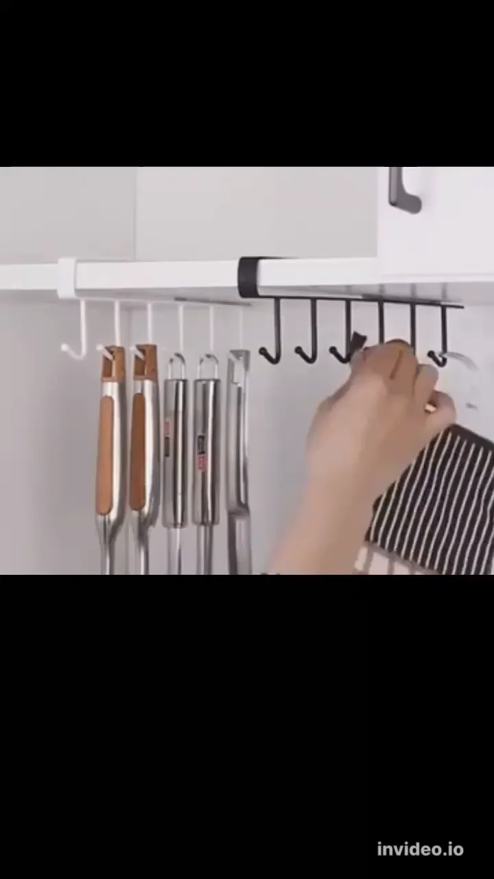 Kitchen Accessories Hanging Rack Hook Zymak KH-01W Steel Metal Kitchen Rack Hook for organizing Mug Dish Spoon Kitchen Cabinet Shelf Bangladesh BD