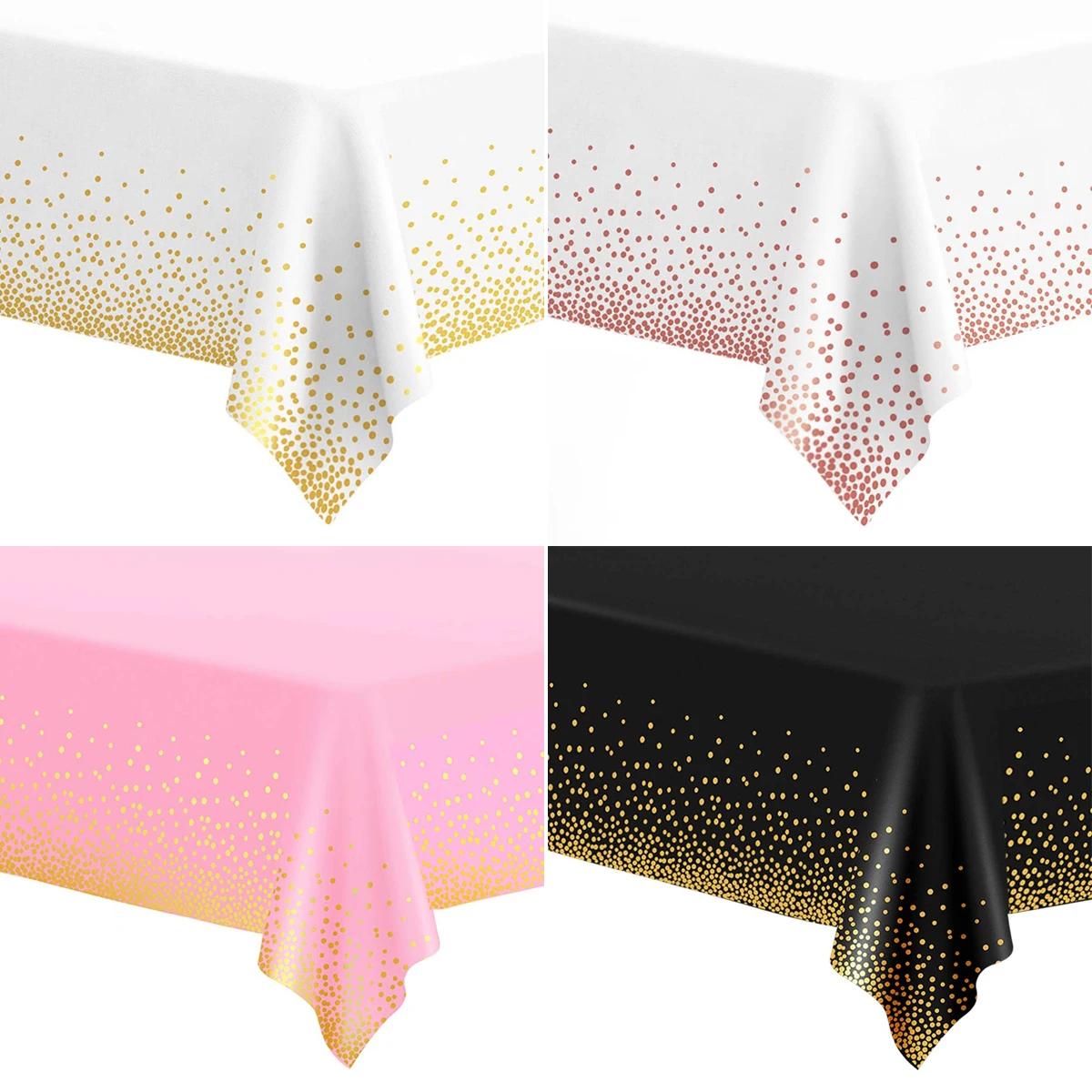 Disposable Tablecloth 137*274cm Wedding Table Decoration Rose Gold Dot Dinner Cloth Birthday Decor Baby Shower Party Decoration