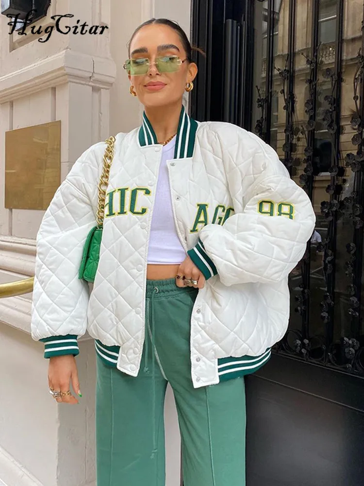 Hugcitar 2021 Long Sleeve Button Baggy Baseball Uniform Autumn Winter