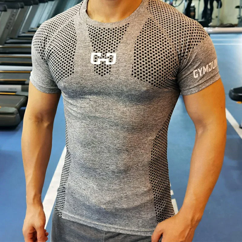 Men's Quick Dry Sport Compression T-shirt Fitness Tight Short Sleeve Male Gym for sport t shirt,compression shirt,compression t shirt