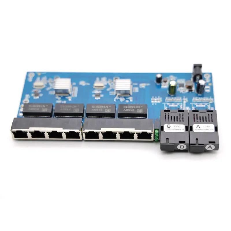 Прерыватель Ethernet из волокна POE, преобразователь средств для медработников, лист метро, salida de 12V, 10 пизок, 100/1000M, 2F8E A