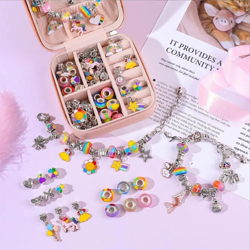 DIY 수제 크리스탈 루즈 비즈, 매력적인 팔찌, 쥬얼리 제작 키트, 휴일 선물, 수제 크리스탈 비즈