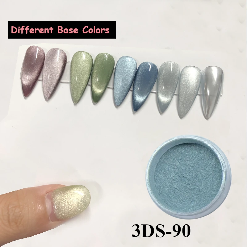 BOKO New Silver White Cat Eye Magnetic Powder Glitter 9D Magnetic Effect for Nail Art Gel Nail Polish