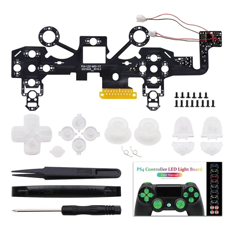 マルチカラーd パッドthumstick顔ボタンdtf Ledキット8色ps4コントローラゲームハンドル修理部品の付属品 Aliexpress