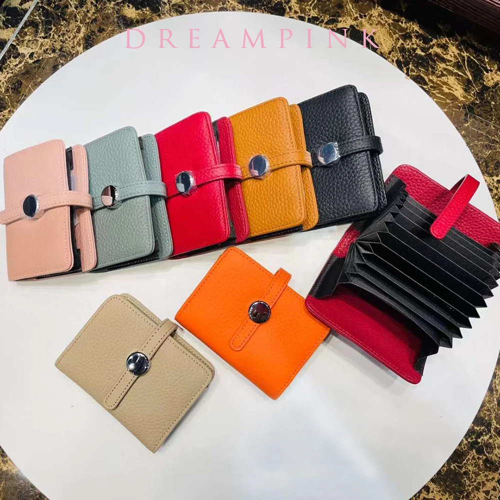 

Large Capacity Women Card Wallet Luxury Design Small Genuine Leather Credit Bank Card Holder Fashion Cowhide Lady Coin Purse