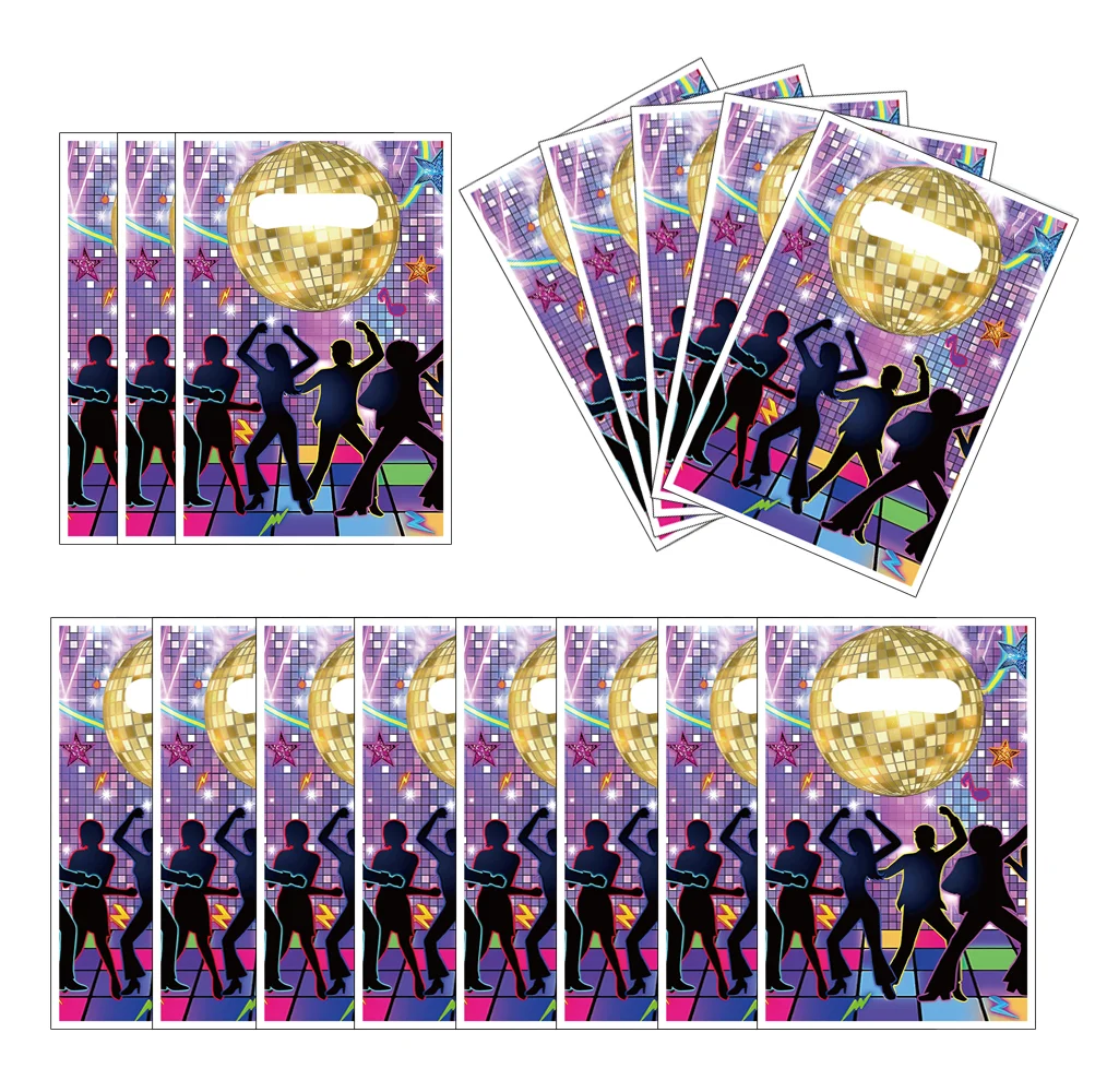 Hiphop Disco Party Gift Bag Vintage Disco Music Rock Dancing Theme Party Gift Box Packing Backpack Candy Kraft Storage Accessory