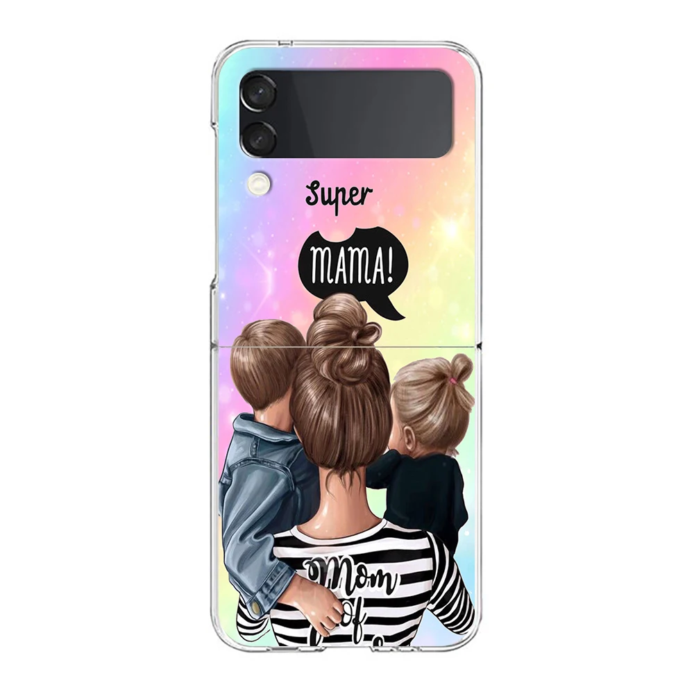 Super Mom Baby Hard Transparent Foldable Shockproof Phone Case