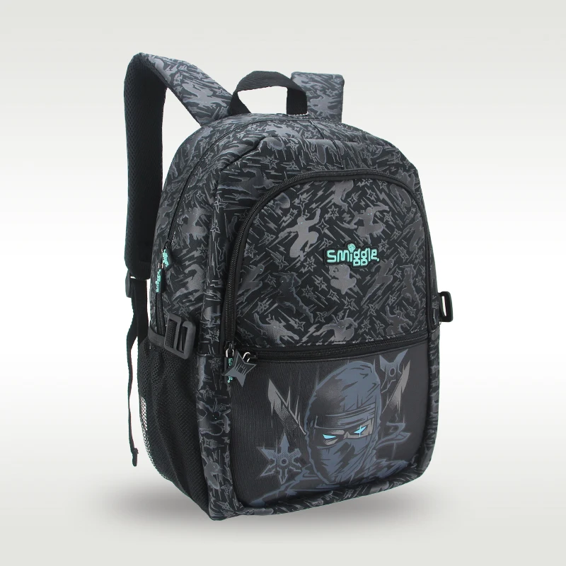Australia smiggle original children's schoolbag boy backpack ninja waterproof bags 16 inches 7-12 years old 2
