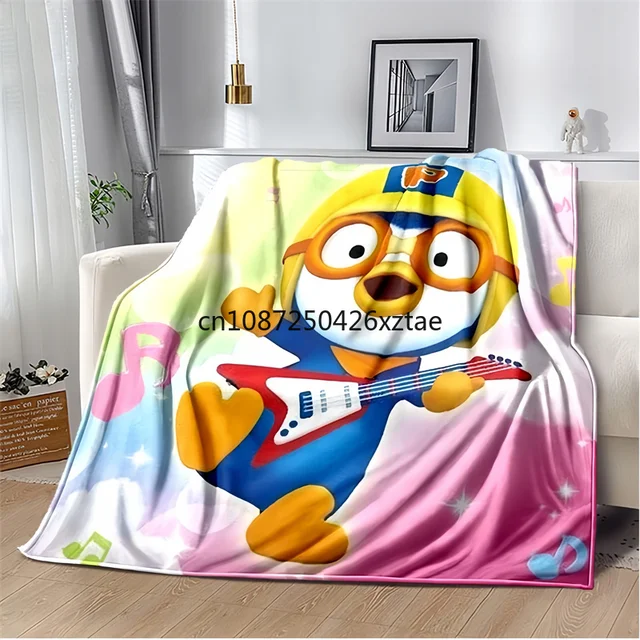 Embrulhe-se no Conforto e Aconchego com o Manta de Logotipo da PP-Pororo, o Pequeno Pinguim 3 Manta de Logotipo do PP-Pororo, o Pequeno Pinguim