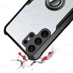 Clear Acrylic Phone Back Shell with TPU Soft Frame - Anti - Scratch Protective Case - S26ULTRA (Black)
