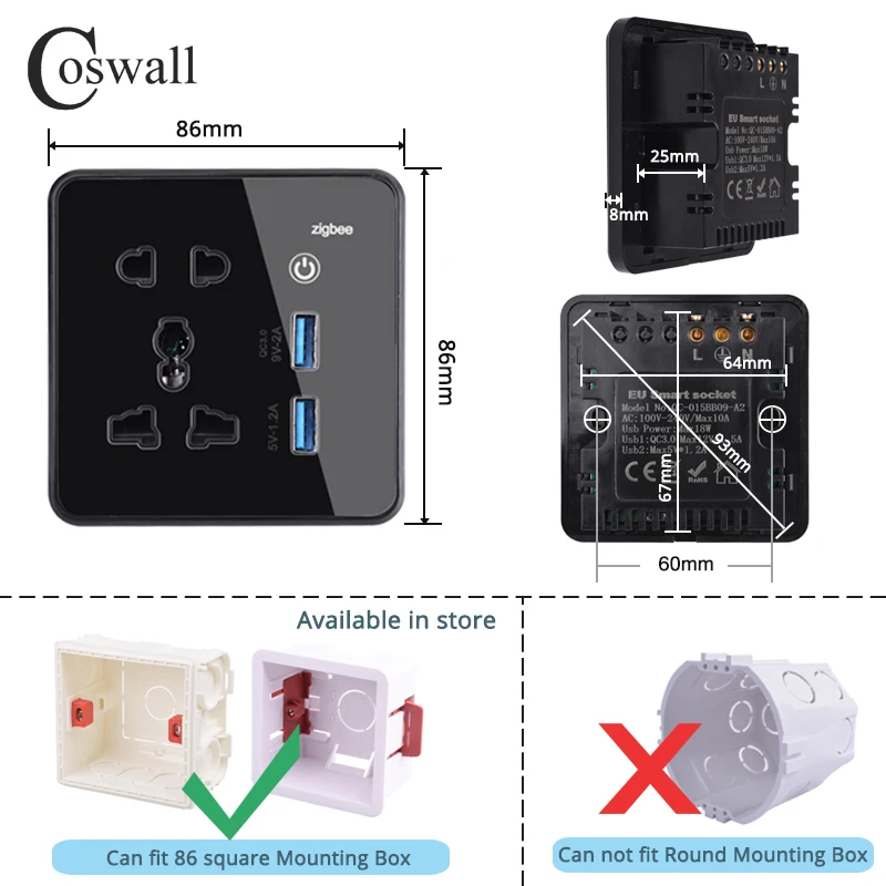 مقبس عالمي + USB مزدوج 20 واط C شاحن سريع QC 3.0 تيار مستمر 5 فولت/9 فولت/12 فولت