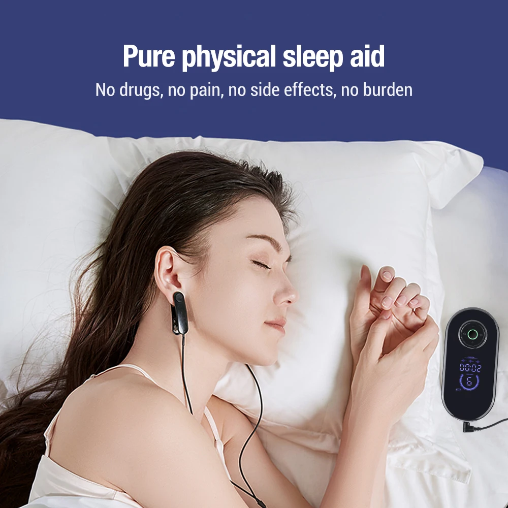 Ear Clip Insomnia Anxiety Depression Pulse CES Therapy Device Anxiety Electronic Acupuncture Apparatus Sleeping Aid Device