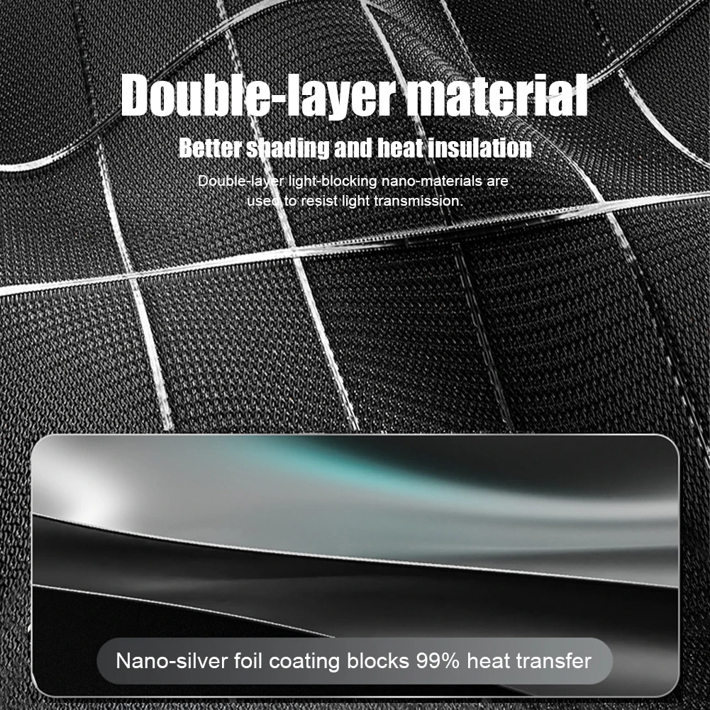 70*140cm Car Windshield Shade Universal Front Windscreen Sun Shade Sun Protection Double-Layer Window Cover Collapsible for Auto bumper stickers