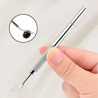1pc-Stainless steel tick fork removal tool - effective pet flea and tick removal tweezers for dog care and cleaning 2