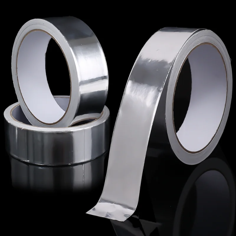 Foil Aluminum Roll Adhesive Sealing Tape Silver Aluminum Duct Tape  Heat-Resistant Aluminium Foil Adhesive Tape For Sealing And - AliExpress