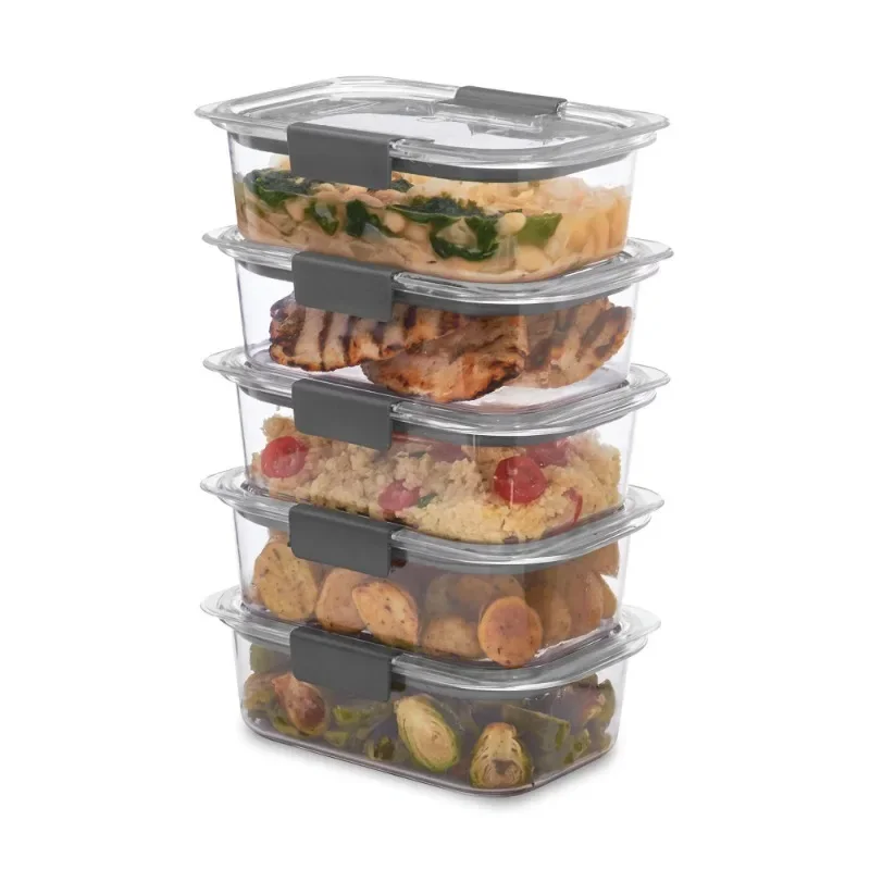 

Пищевые Контейнеры Rubbermaid Brilliance, 3,2 чашки, 5 упаковок, герметичные, без БФА, прозрачные, тритановые, пластиковые, американские