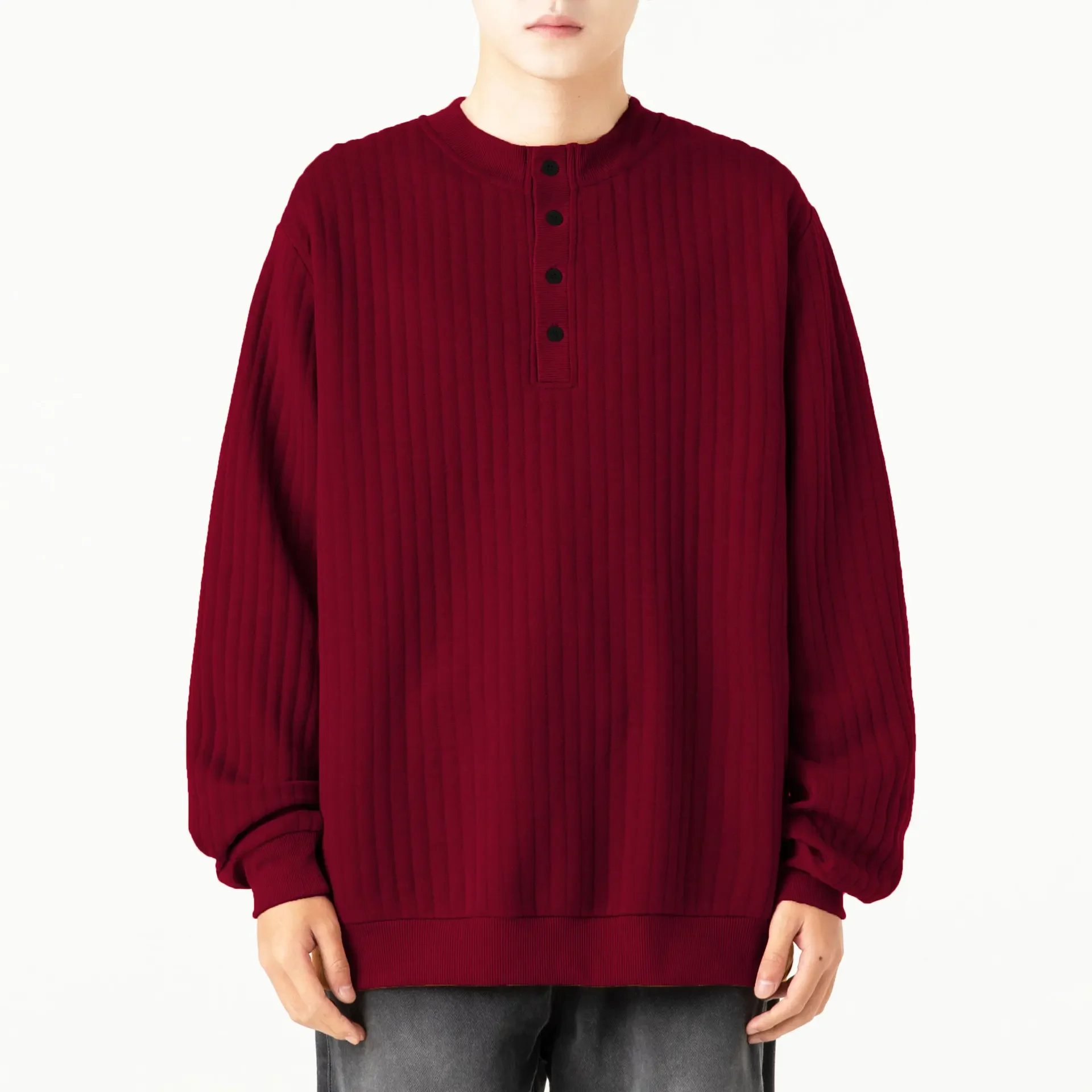 2024 New Autumn Half Turtleneck Button Knit Sweater Pullover Sweaters for Men High Quality Warm Winter Knitted Sweater Men