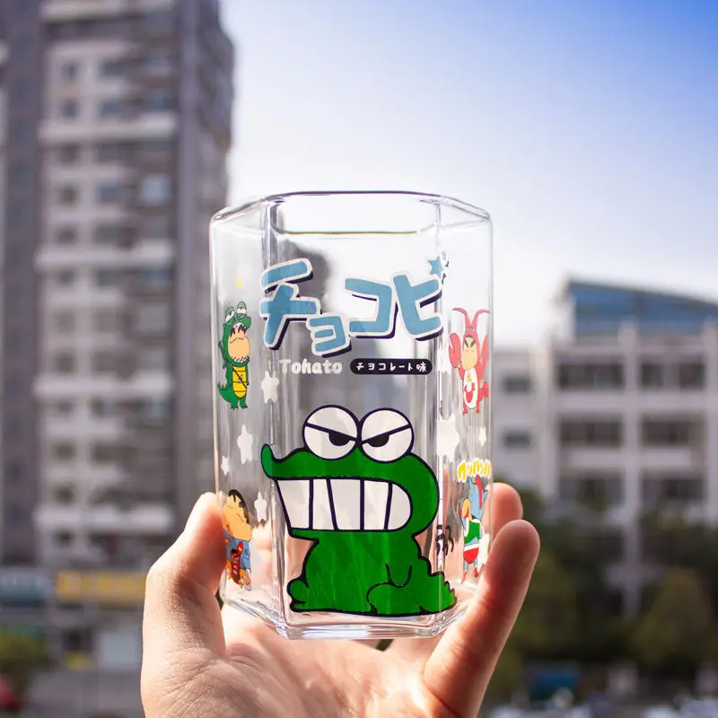 Hexagonal Crocodile Cup Funny Cartoon High Borosilicate Glass Mug Office Afternoon Coffee Cup Kitchen Drinkware Home Accessories