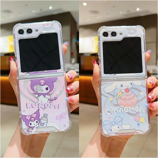 Cute Cartoon Cinnamoroll kitty folding Case For Samsung Galaxy Z Flip 3  Flip4 5G